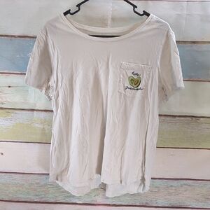 Old Navy White Pocket Tee with Avocado Design